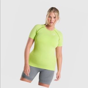 Gymshark Vital light seamless tshirt compression light green yellow small womens